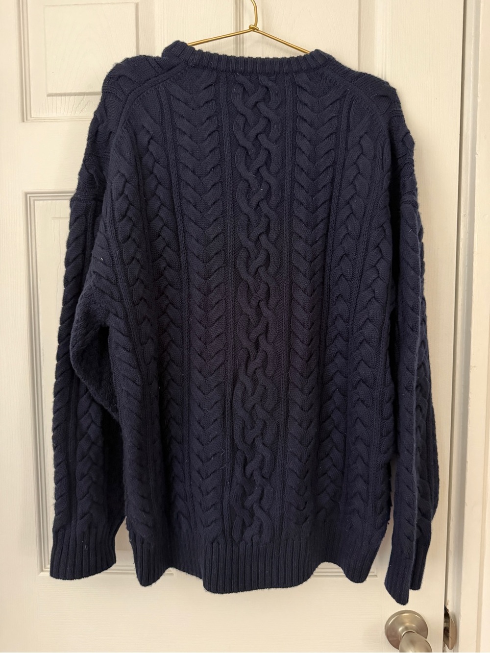 Aritzia Navy Cable Knit Navy Crewneck Sweater - Picture 4 of 6